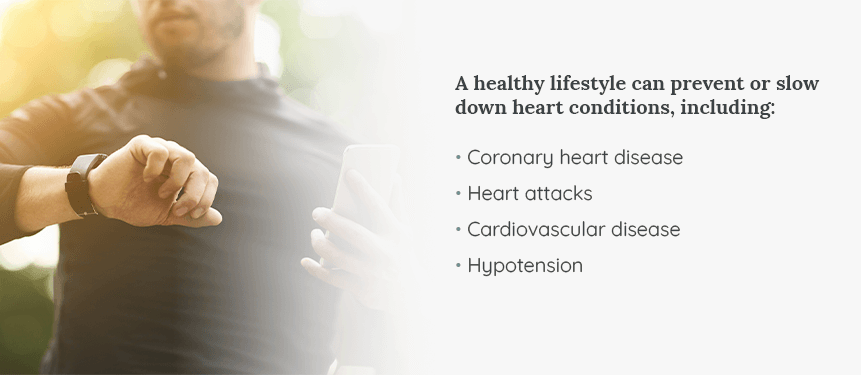 A healthy lifestyle can prevent or slow down heart conditions.